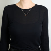 10月誕生石オパールのシルバーネックレス