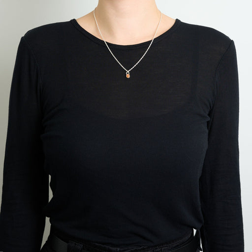 10月誕生石オパールのシルバーネックレス