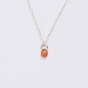 10月誕生石オパールのシルバーネックレス