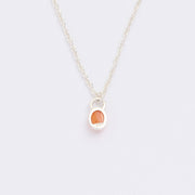 10月誕生石オパールのシルバーネックレス