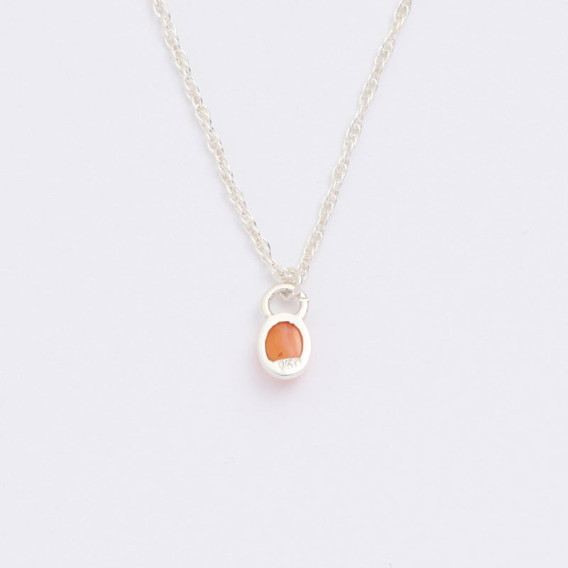 10月誕生石オパールのシルバーネックレス