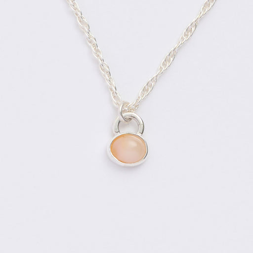 10月誕生石オパールのシルバーネックレス