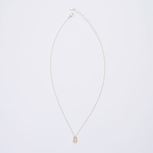 10月誕生石オパールのシルバーネックレス