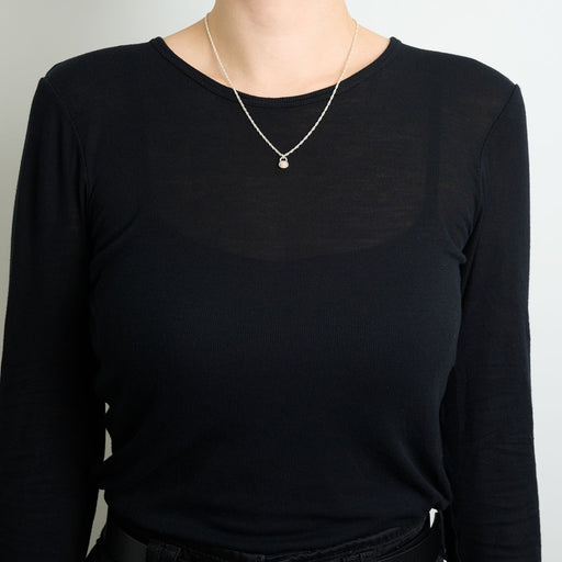 10月誕生石オパールのシルバーネックレス