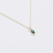 10月誕生石オパールのシルバーネックレス