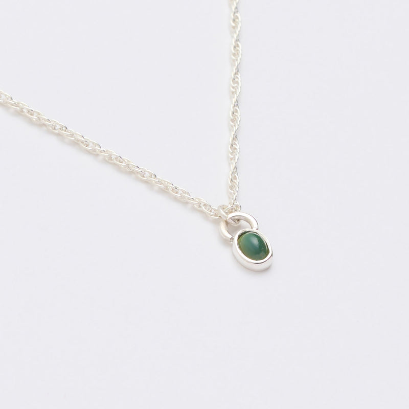 10月誕生石オパールのシルバーネックレス