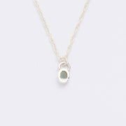 10月誕生石オパールのシルバーネックレス