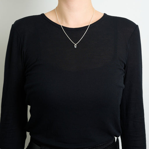 10月誕生石オパールのシルバーネックレス