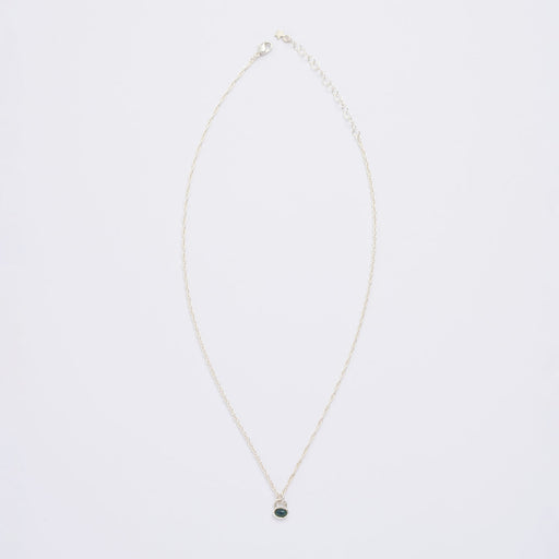 10月誕生石オパールのシルバーネックレス