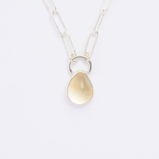 11月の誕生石シトリンのシルバーネックレス