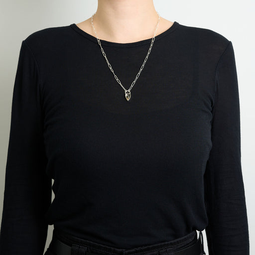 11月の誕生石シトリンのシルバーネックレス