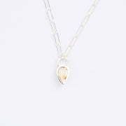 11月の誕生石シトリンのシルバーネックレス