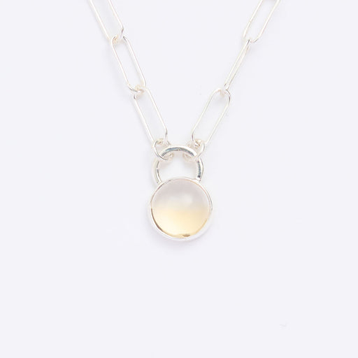 11月の誕生石シトリンのシルバーネックレス