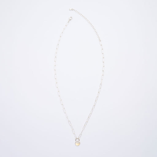 11月の誕生石シトリンのシルバーネックレス