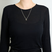 11月の誕生石シトリンのシルバーネックレス