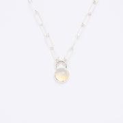 11月の誕生石シトリンのシルバーネックレス