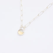 11月の誕生石シトリンのシルバーネックレス