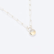 11月の誕生石シトリンのシルバーネックレス