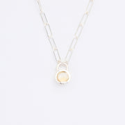 11月の誕生石シトリンのシルバーネックレス