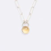 11月の誕生石シトリンのシルバーネックレス