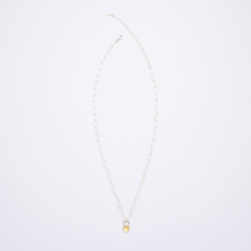 11月の誕生石シトリンのシルバーネックレス