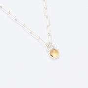 11月の誕生石シトリンのシルバーネックレス