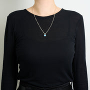 10月誕生石オパールのシルバーネックレス