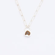 10月誕生石オパールのシルバーネックレス