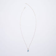 10月誕生石オパールのシルバーネックレス