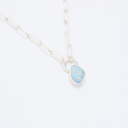 10月誕生石オパールのシルバーネックレス