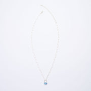 10月誕生石オパールのシルバーネックレス