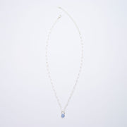 10月誕生石オパールのシルバーネックレス