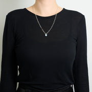 10月誕生石オパールのシルバーネックレス