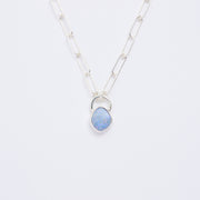 10月誕生石オパールのシルバーネックレス