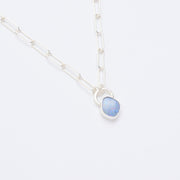 10月誕生石オパールのシルバーネックレス