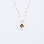 10月誕生石オパールのシルバーネックレス