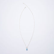 10月誕生石オパールのシルバーネックレス