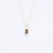 10月誕生石オパールのシルバーネックレス