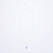 10月誕生石オパールのシルバーネックレス