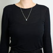 10月誕生石オパールのシルバーネックレス