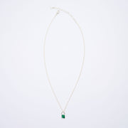 5月誕生石エメラルドのシルバーネックレス