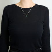 5月誕生石エメラルドのシルバーネックレス