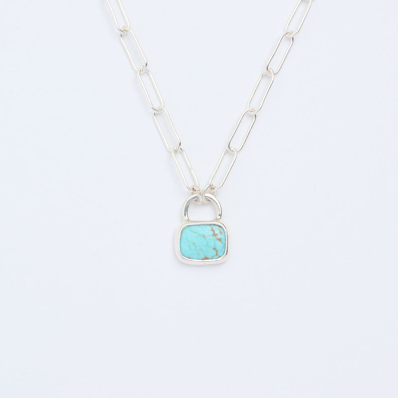 12月誕生石ターコイズのシルバーネックレス