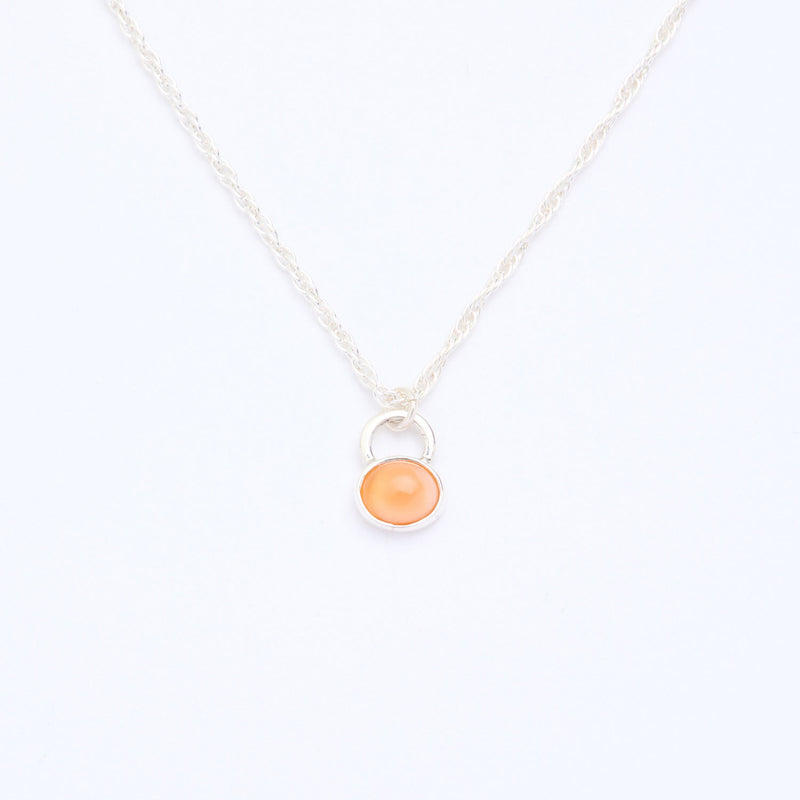 10月誕生石オパールのシルバーネックレス
