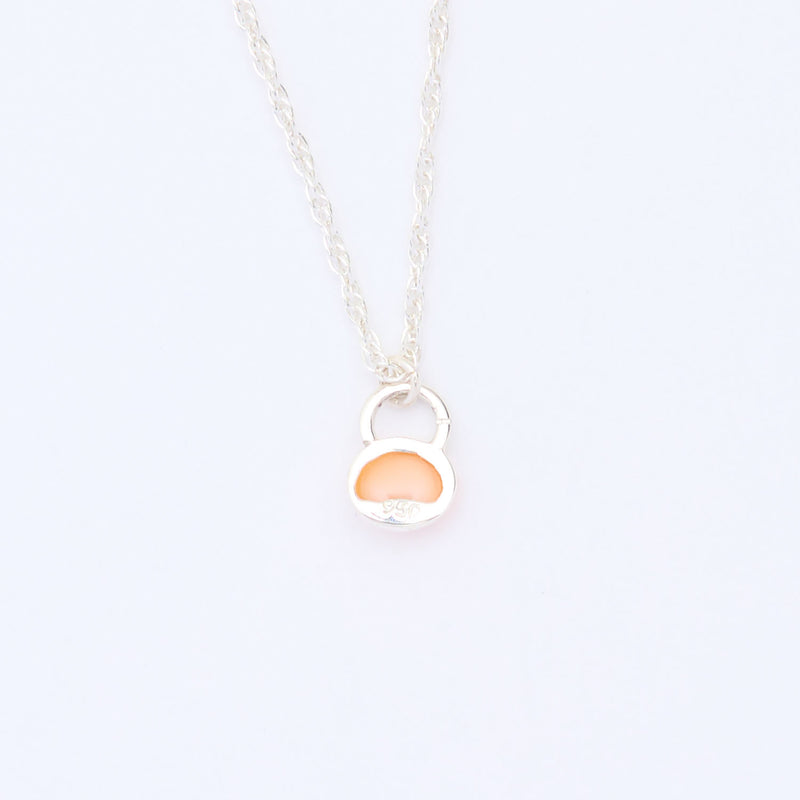10月誕生石オパールのシルバーネックレス