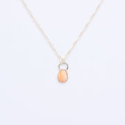 10月誕生石オパールのシルバーネックレス