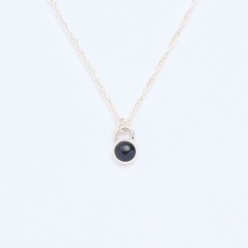 10月誕生石オパールのシルバーネックレス