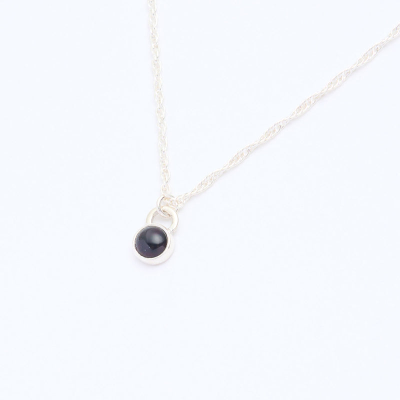 10月誕生石オパールのシルバーネックレス