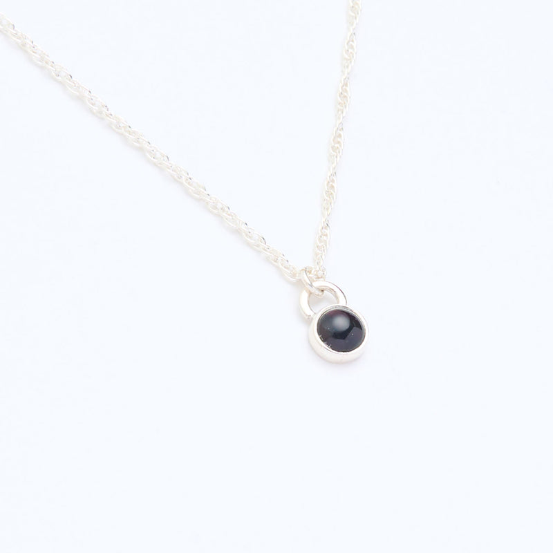 10月誕生石オパールのシルバーネックレス