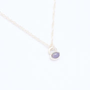 10月誕生石オパールのシルバーネックレス
